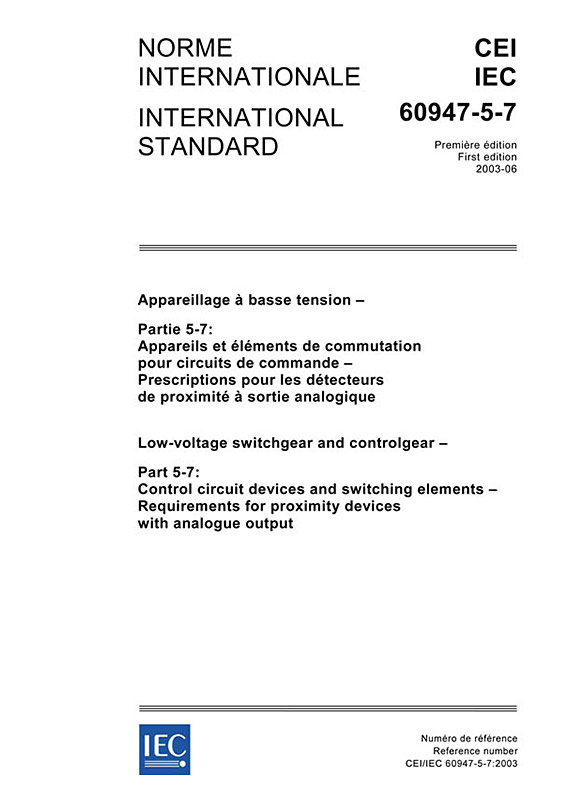 Cover IEC 60947-5-7:2003